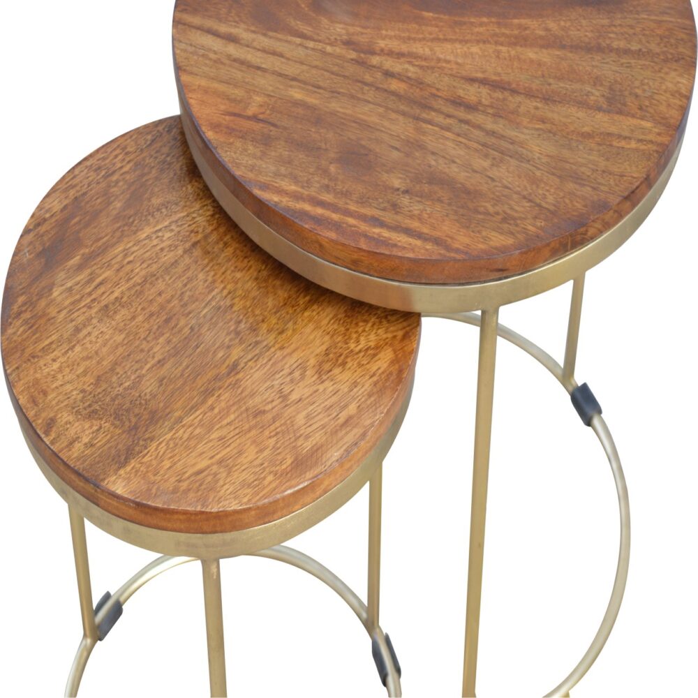 Golden Nesting Stool of 2 dropshipping