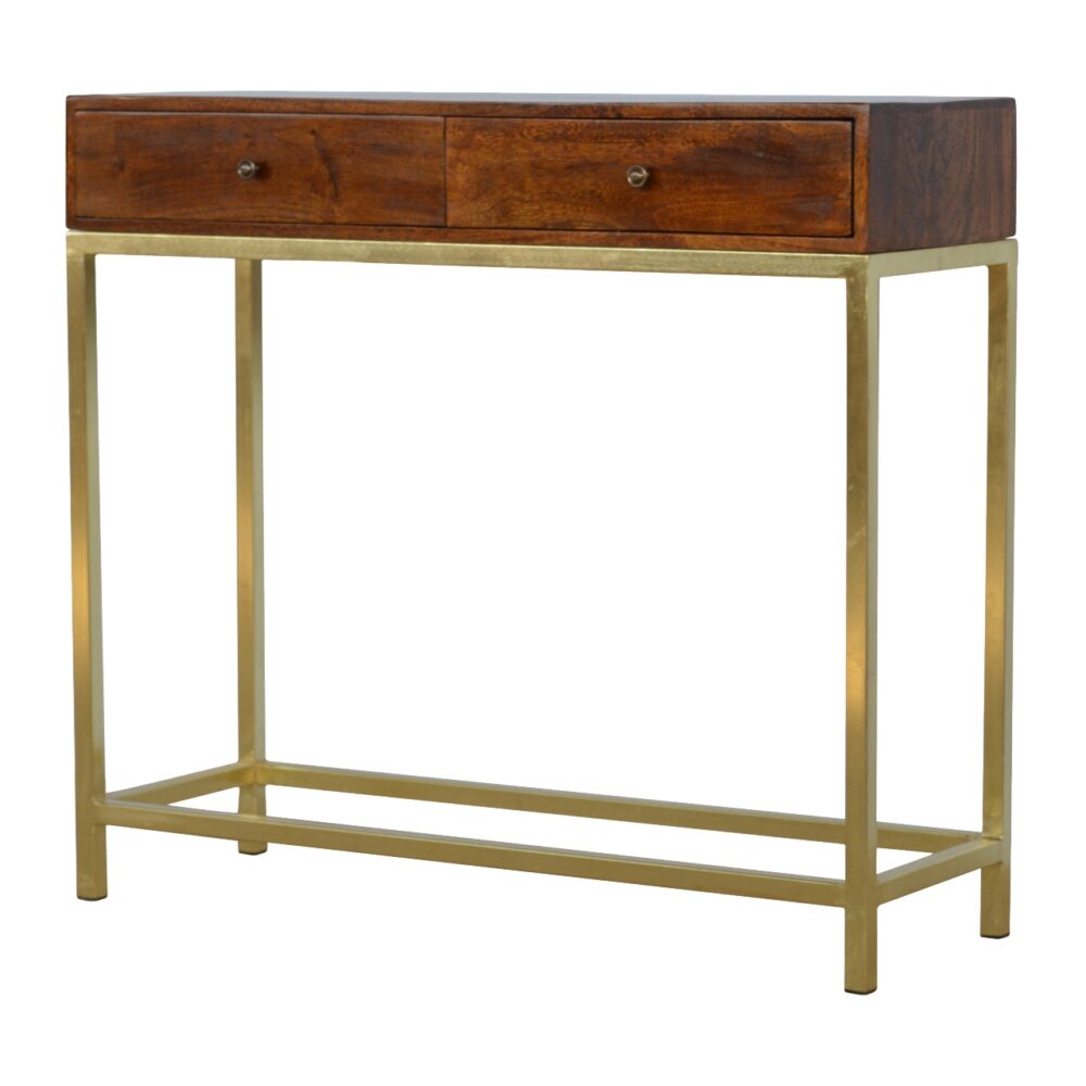wholesale Industrial 2 Drawer Console Table with Iron Base for resale