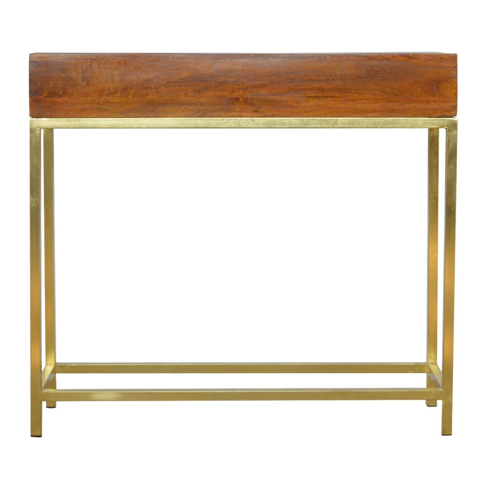 bulk Industrial 2 Drawer Console Table with Iron Base for resale