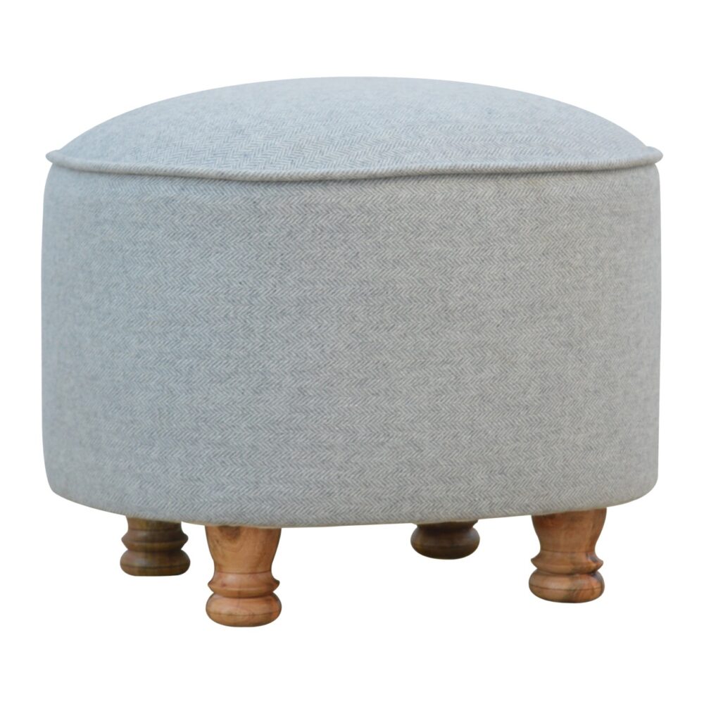 wholesale Light Grey Tweed Oval Footstool for resale