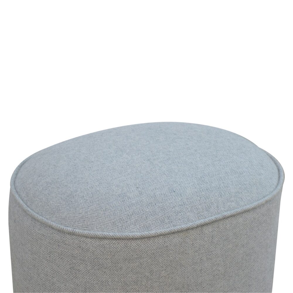 Light Grey Tweed Oval Footstool dropshipping