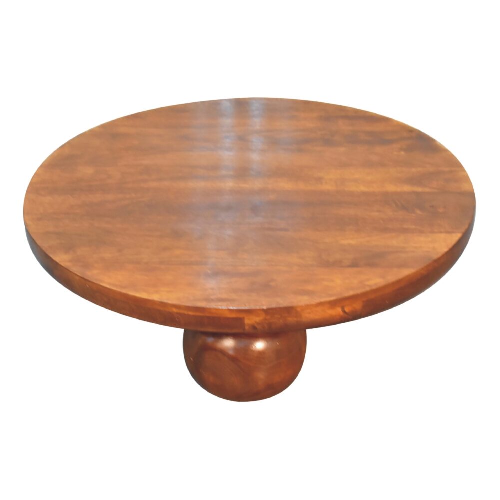 in3573 chestnut central table with ball feet