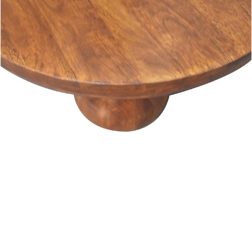 in3573 chestnut central table with ball feet