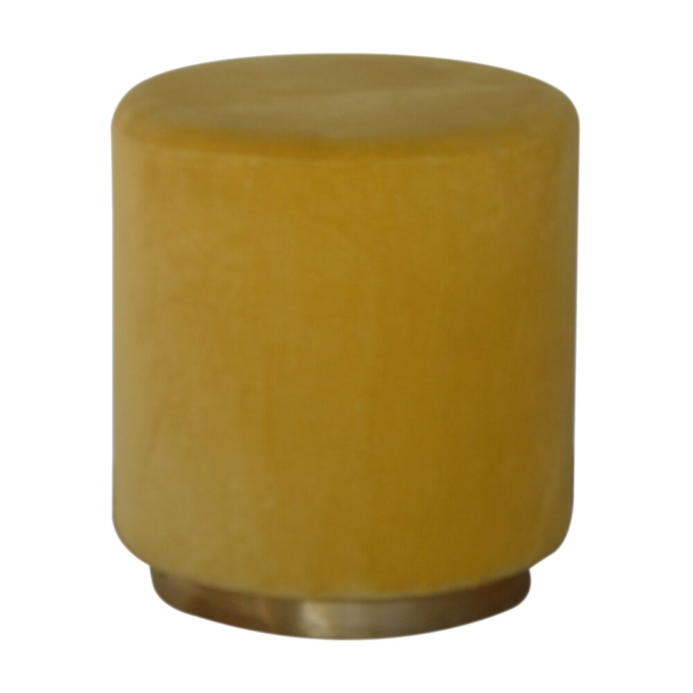 IN818 - Mustard Velvet Footstool with Gold Base wholesalers
