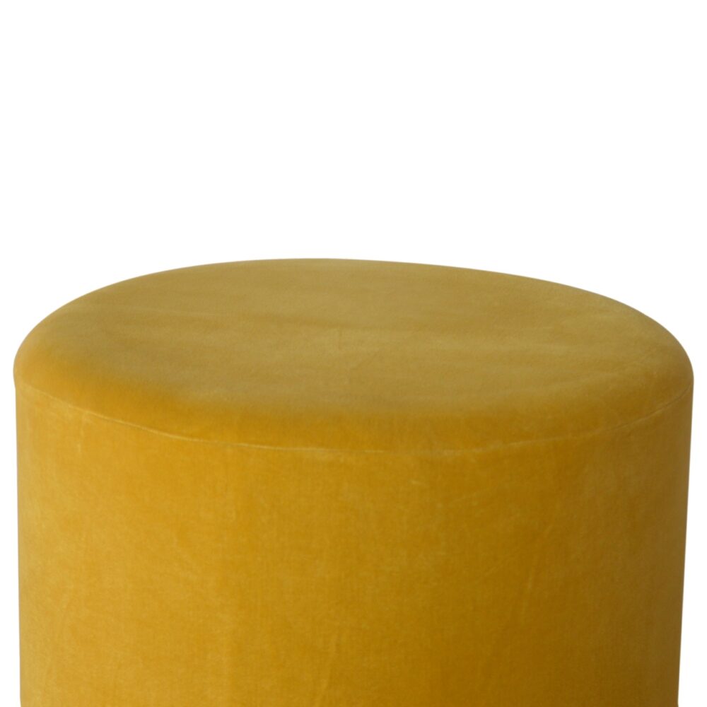 wholesale IN818 - Mustard Velvet Footstool with Gold Base for resale