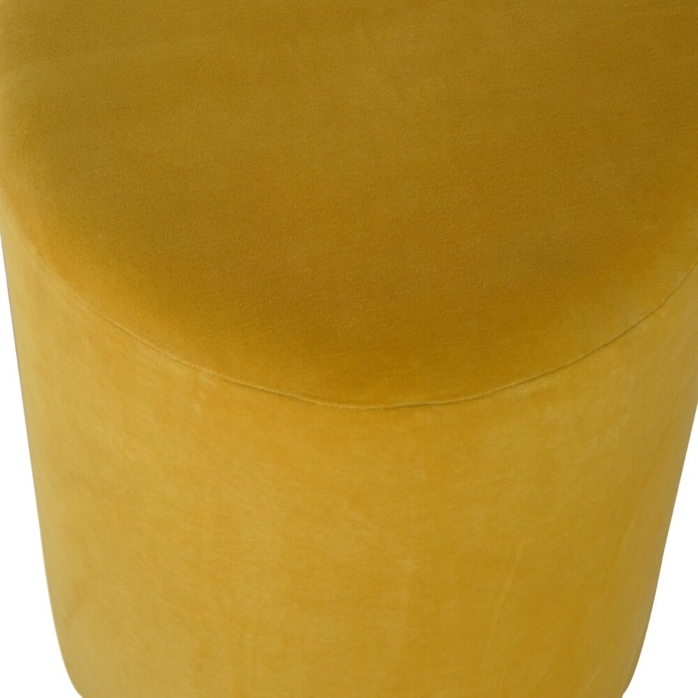 IN818 - Mustard Velvet Footstool with Gold Base for wholesale