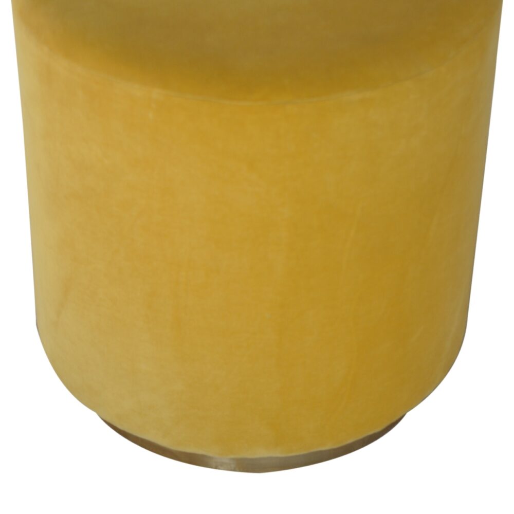 bulk IN818 - Mustard Velvet Footstool with Gold Base for resale