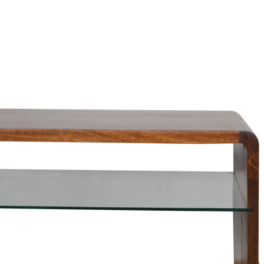 Chestnut Glass Shelf Coffee Table for reselling