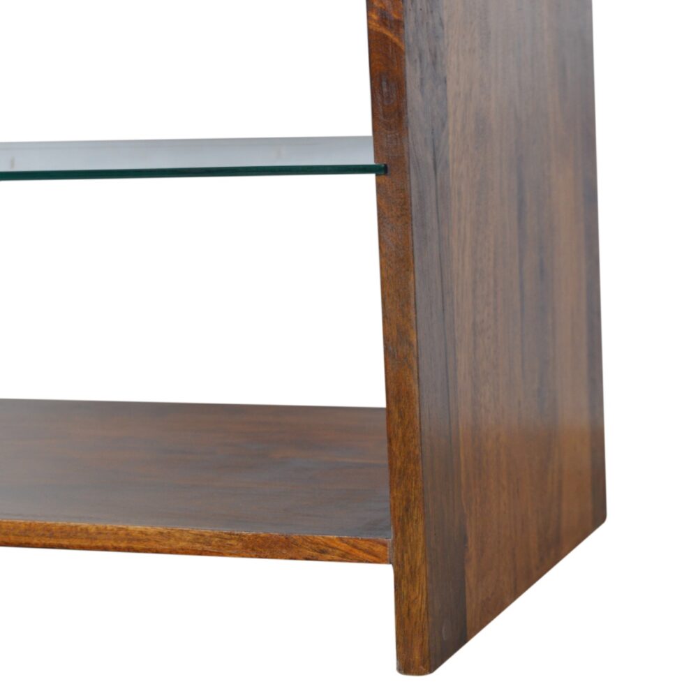 Chestnut Glass Shelf Coffee Table for wholesale