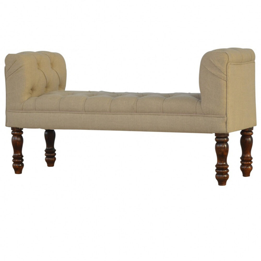 wholesale Bedroom Bench Upholstered In Mud Linen for resale