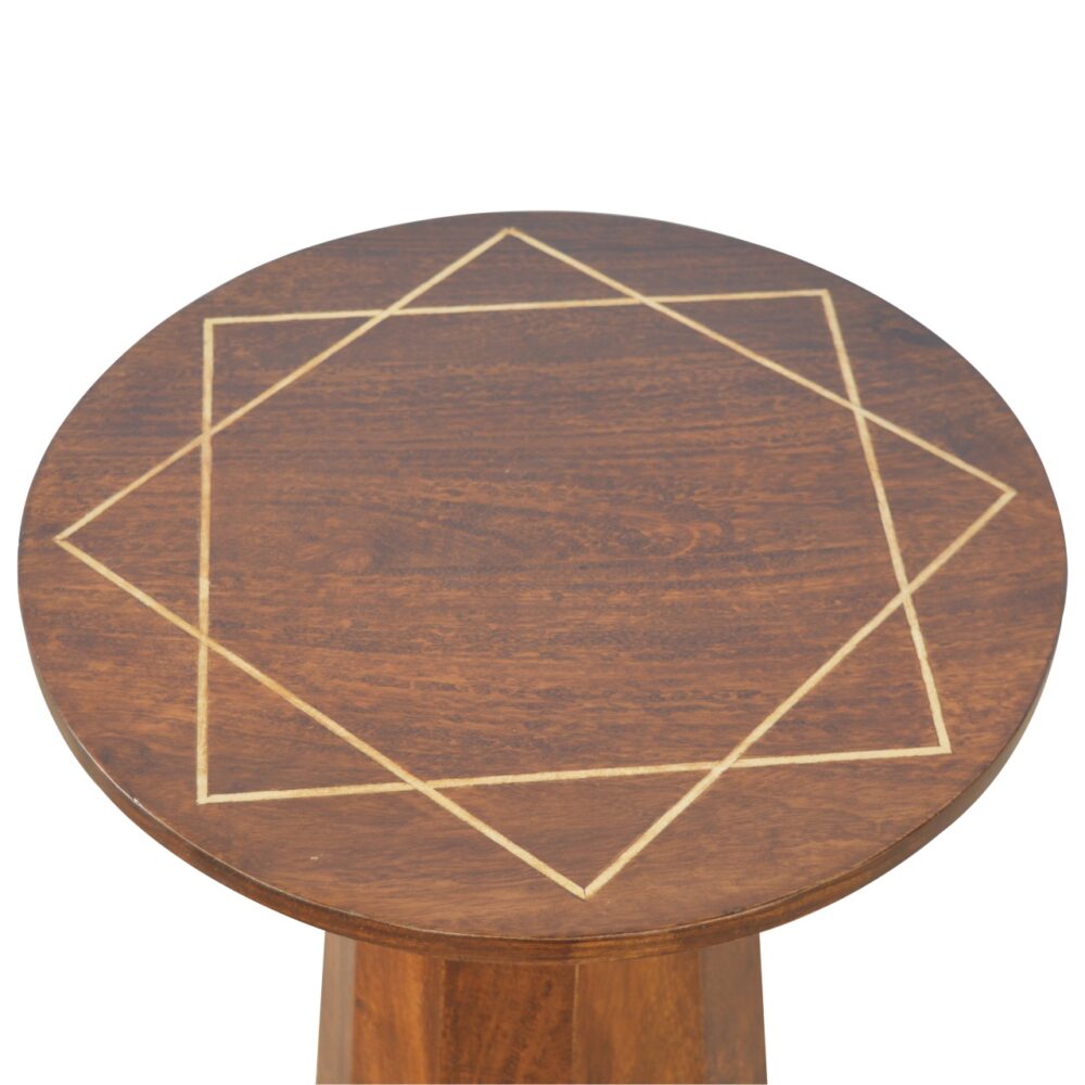wholesale IN351 - Geometric Brass Inlay End Table for resale