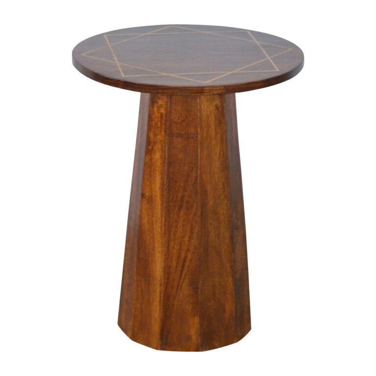 IN351 - Geometric Brass Inlay End Table for resale