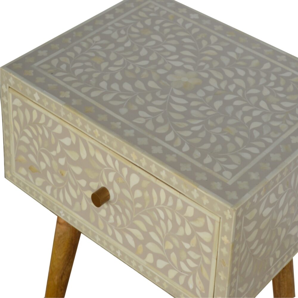 IN450 - Floral Bone Inlay Bedside dropshipping