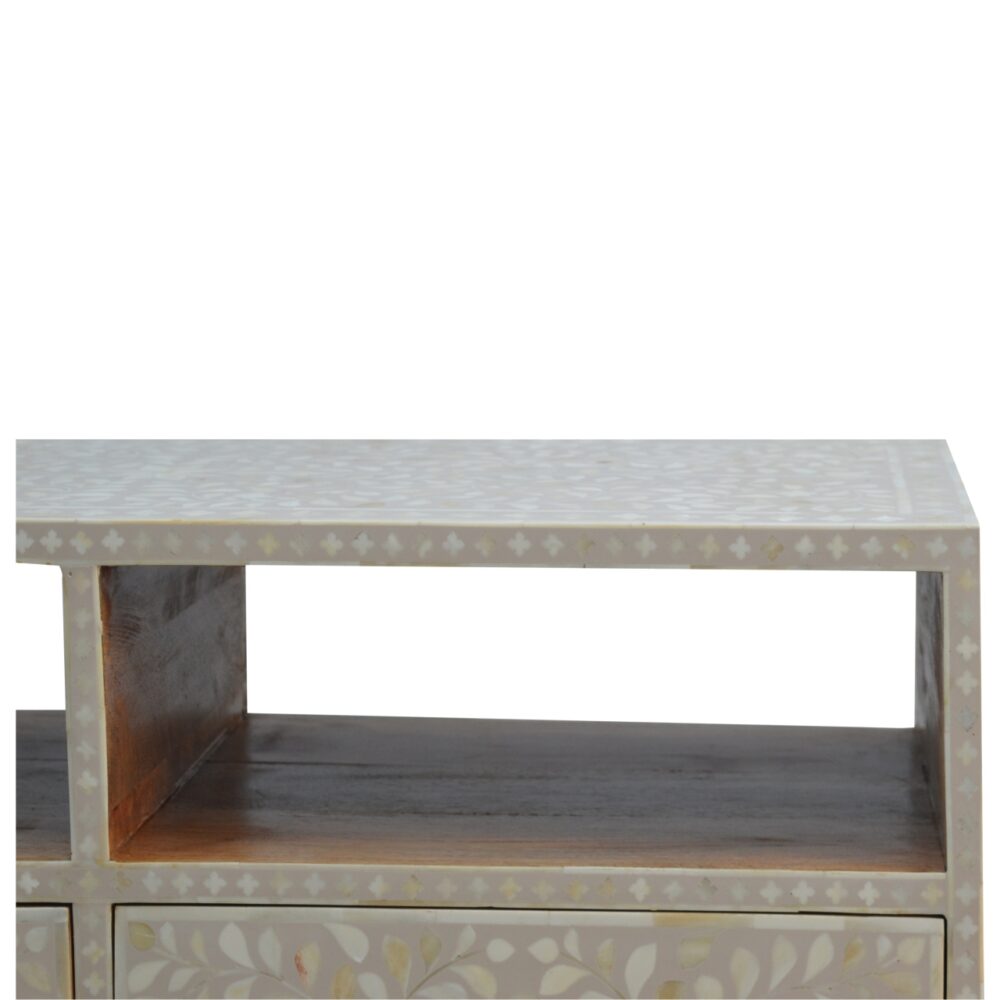 IN452 - Floral Bone Inlay Media Unit dropshipping