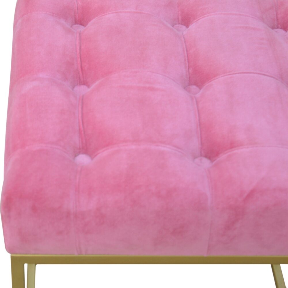 wholesale IN462 - Pink Velvet Footstool with Gold Base for resale