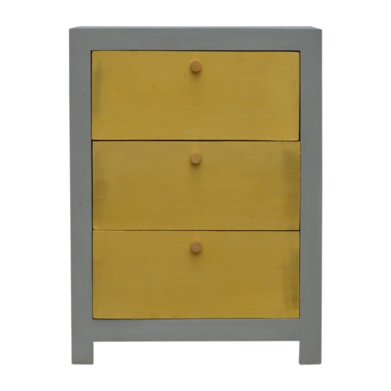 IN476 - Sleek Cement Bedside with Gold Drawer Fronts for resale