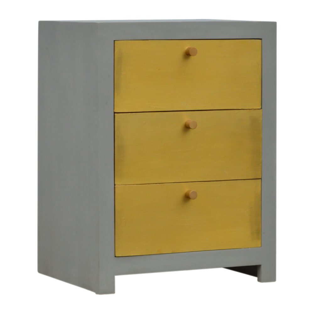 IN476 - Sleek Cement Bedside with Gold Drawer Fronts wholesalers