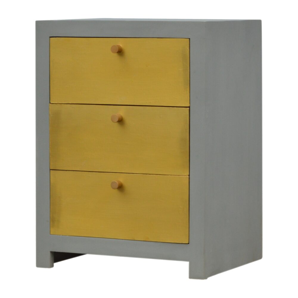 wholesale IN476 - Sleek Cement Bedside with Gold Drawer Fronts for resale