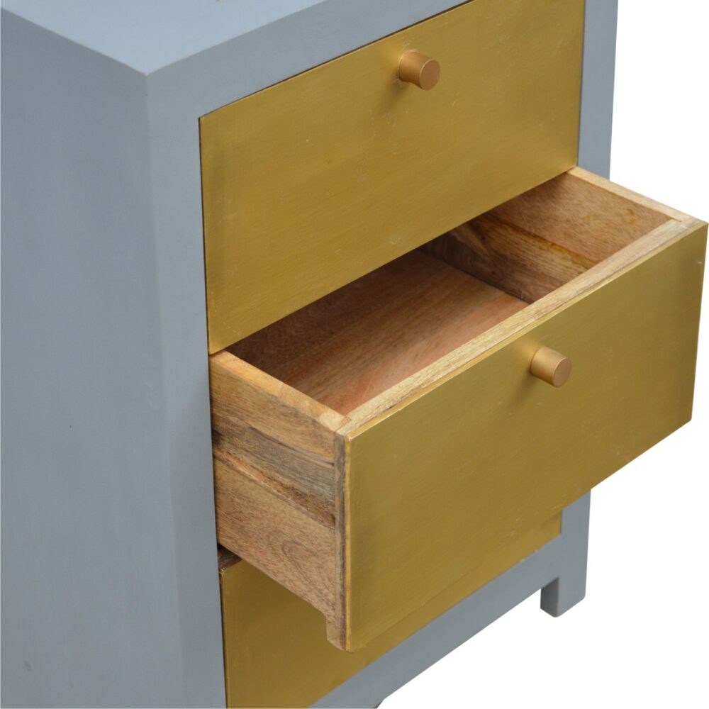 IN476 - Sleek Cement Bedside with Gold Drawer Fronts for reselling