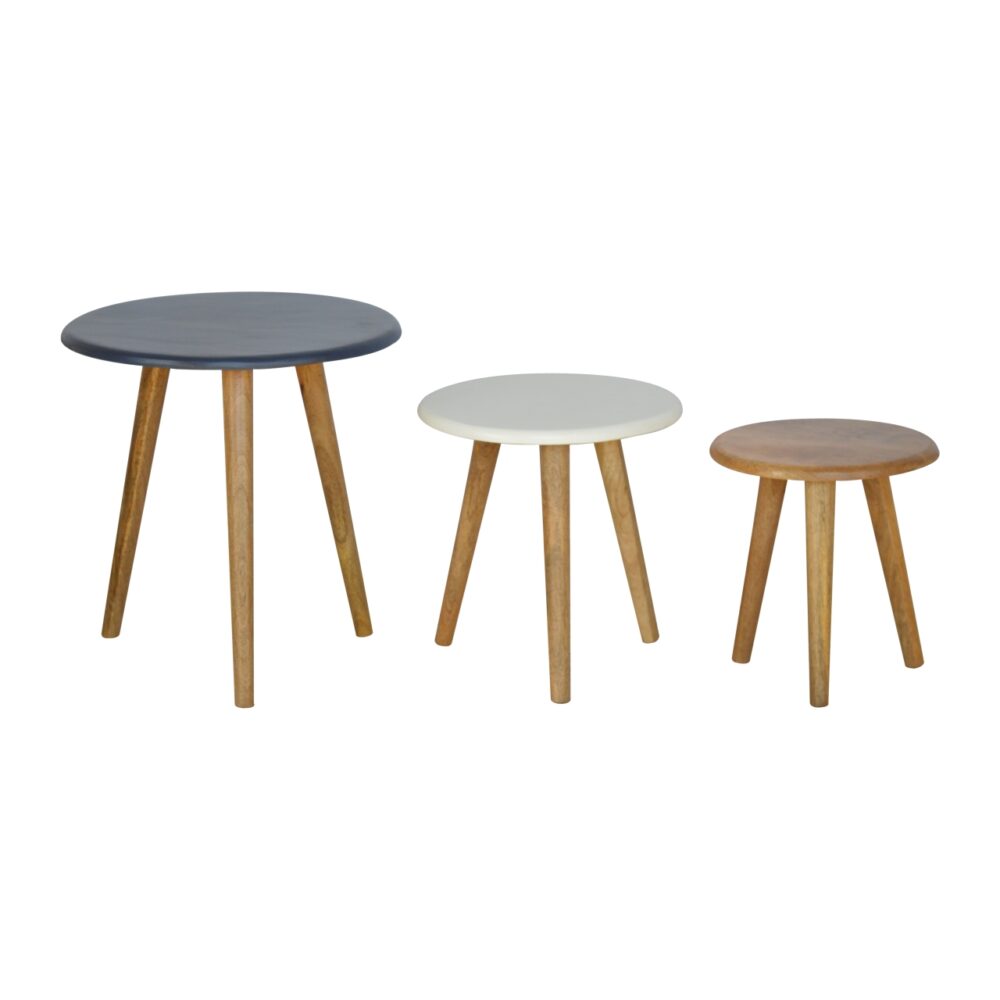 IN543 - Multi Nordic Style Stool Set of 3 wholesalers