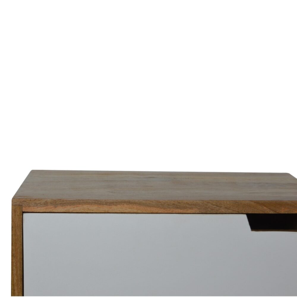IN725 - Grey Painted Bedside with Cut out Slots dropshipping