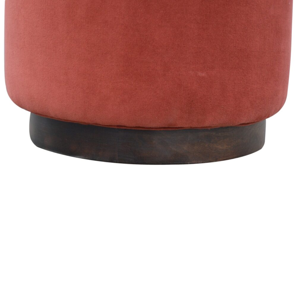wholesale IN836 - Large Brick Red Velvet Footstool with Wooden Base for resale