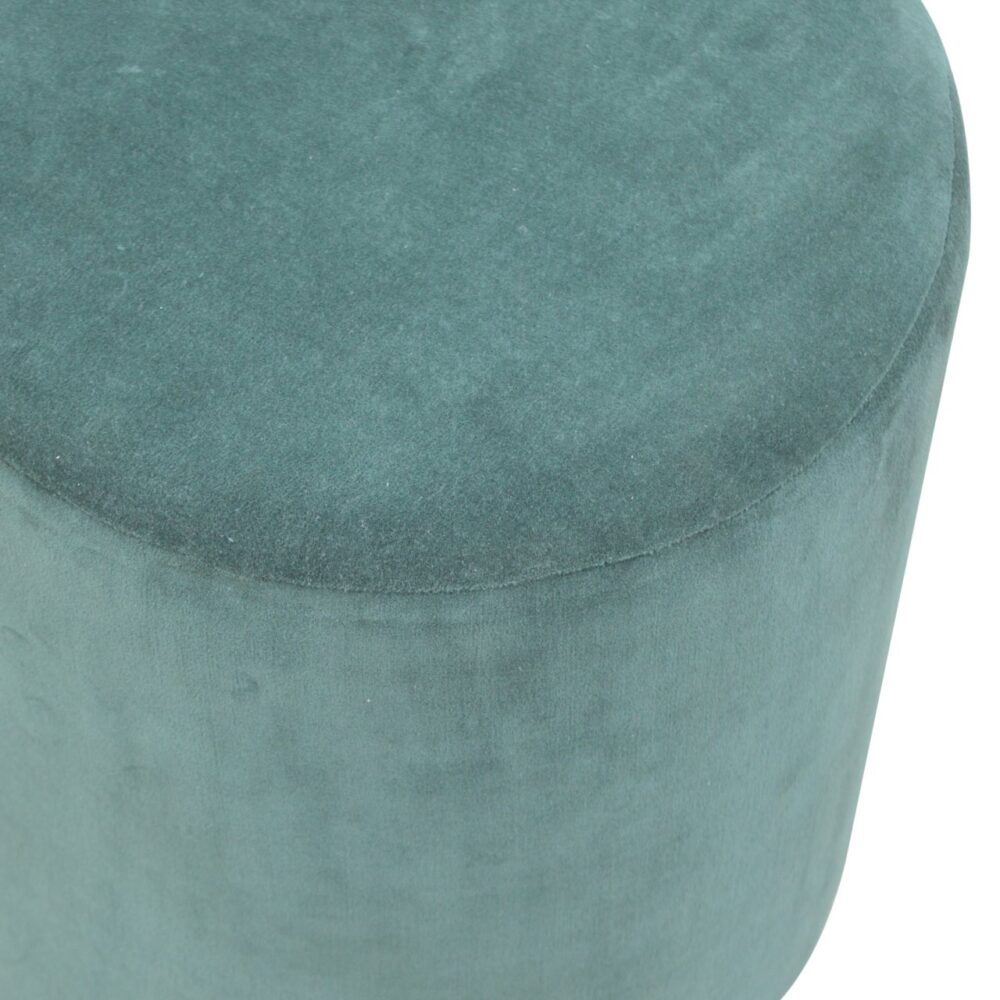 wholesale IN837 - Large Emerald Green Velvet Footstool with Wooden Base for resale