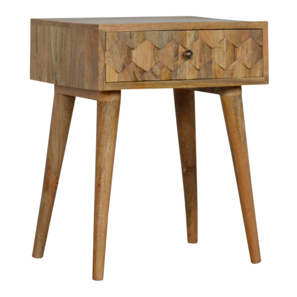 IN853 - Pineapple Carved Oak-ish Bedside wholesalers