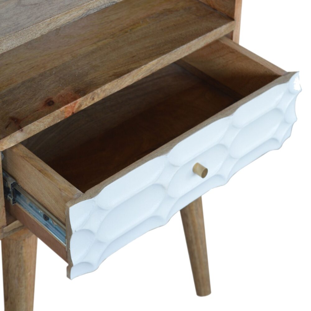 IN922 - Capsule Carved Bedside with Open Slot dropshipping