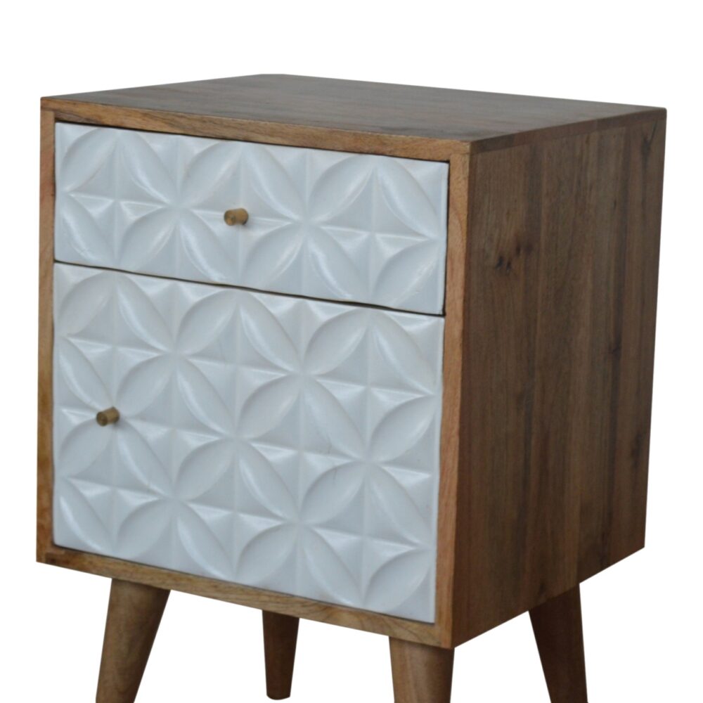 IN925 - Daisy Carved 1 Door Bedside dropshipping