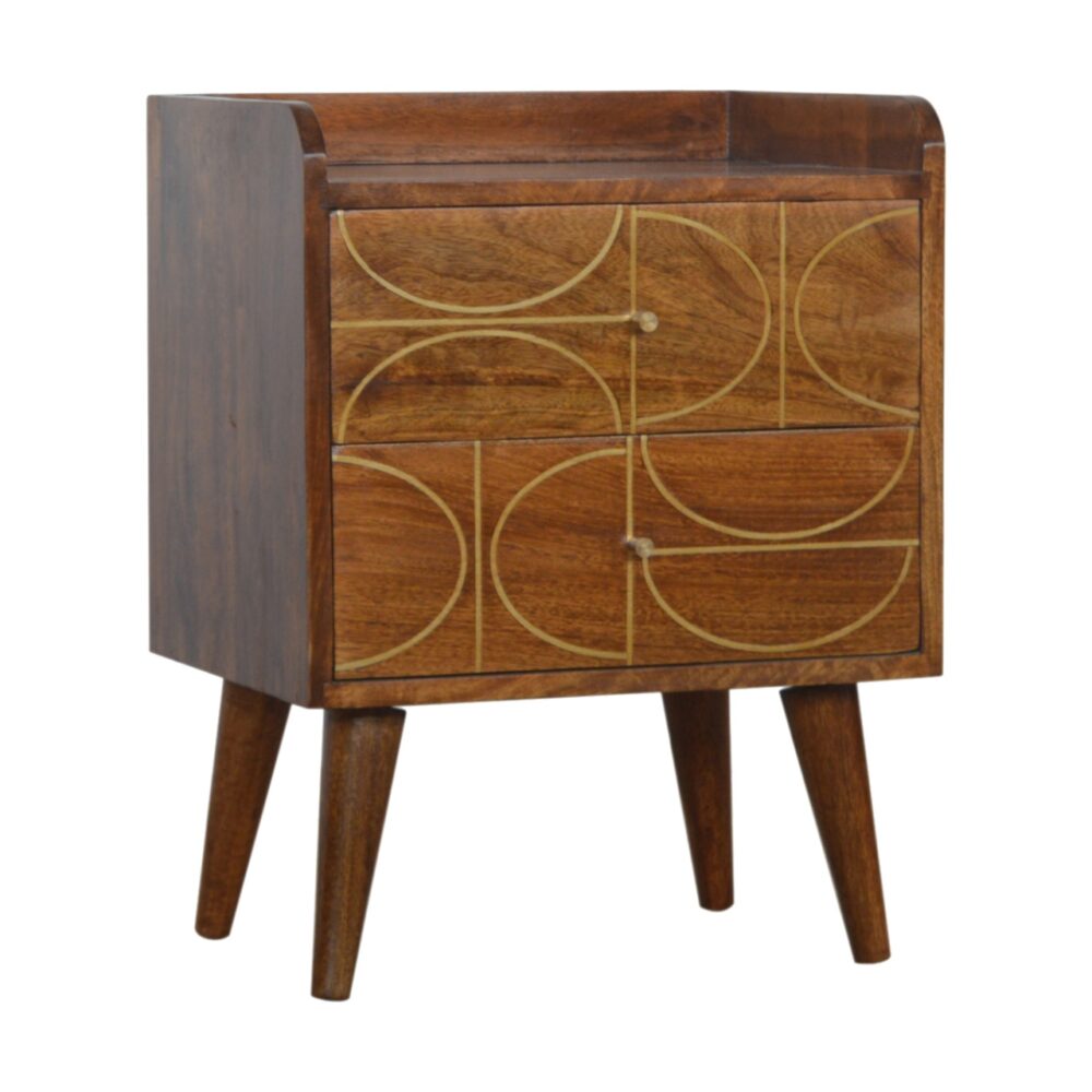 wholesale IN926 - Chestnut Gold Inlay Abstract Bedside for resale