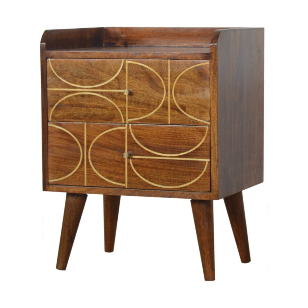 IN926 - Chestnut Gold Inlay Abstract Bedside wholesalers