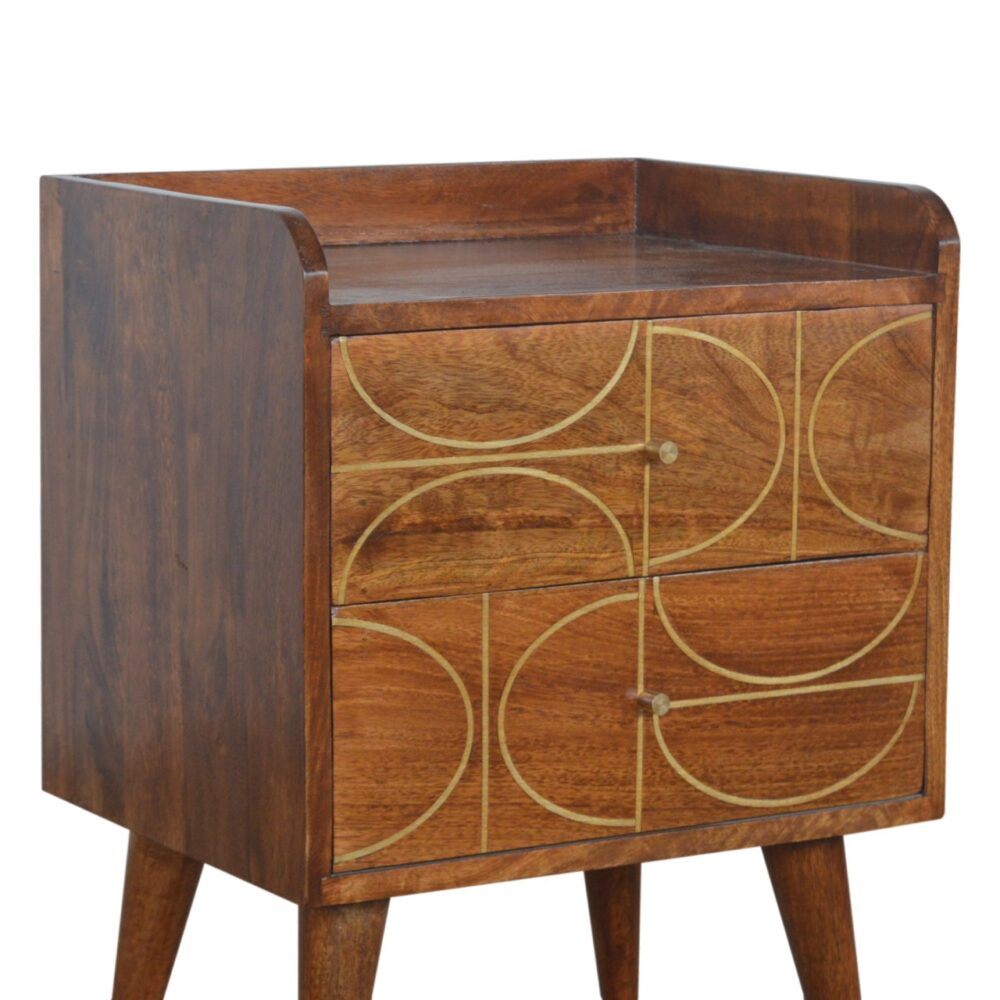 IN926 - Chestnut Gold Inlay Abstract Bedside dropshipping