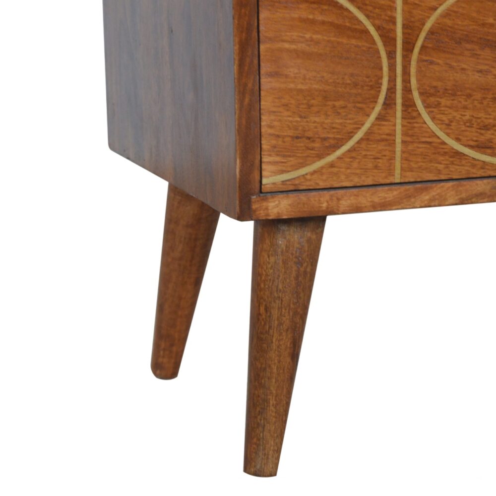IN926 - Chestnut Gold Inlay Abstract Bedside for reselling