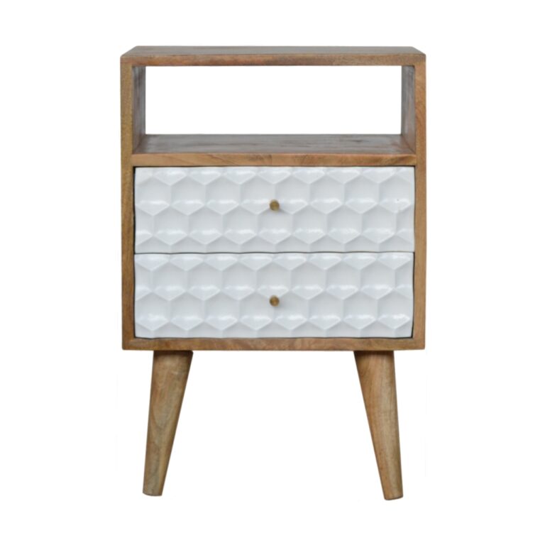 IN940 - Honeycomb Carved Bedside with Open Slot for resale