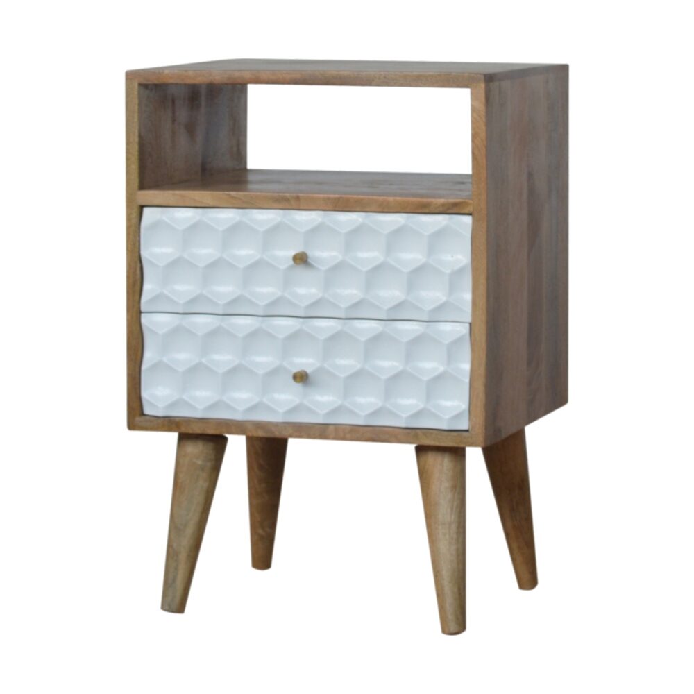 IN940 - Honeycomb Carved Bedside with Open Slot wholesalers
