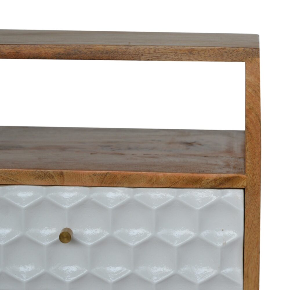 IN940 - Honeycomb Carved Bedside with Open Slot for resell