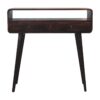 Curved Light Walnut Console Table