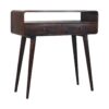 Curved Light Walnut Console Table - Image 3