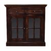 Light Walnut Cabinet with Glazed Doors - Image 2