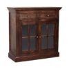 Light Walnut Cabinet with Glazed Doors - Image 4