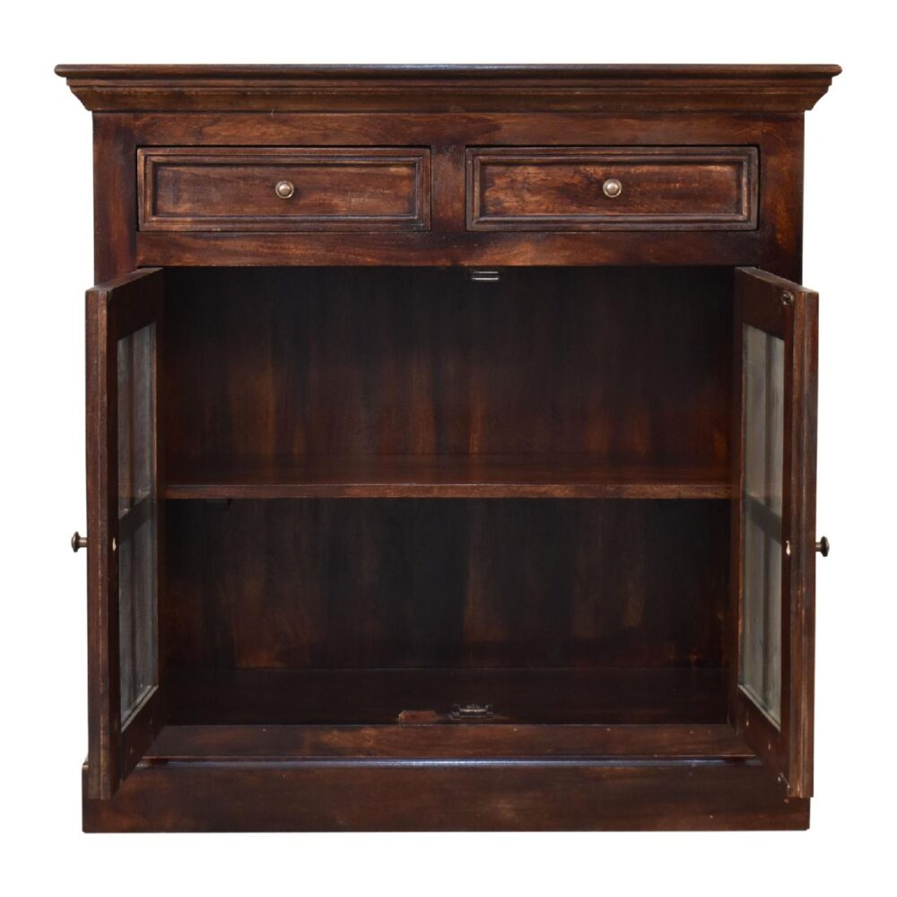 Light Walnut Cabinet with Glazed Doors - Image 9