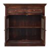 Light Walnut Cabinet with Glazed Doors - Image 9