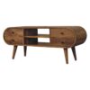 Oak-ish Circular Media Unit with 2 Open Slots - Image 3