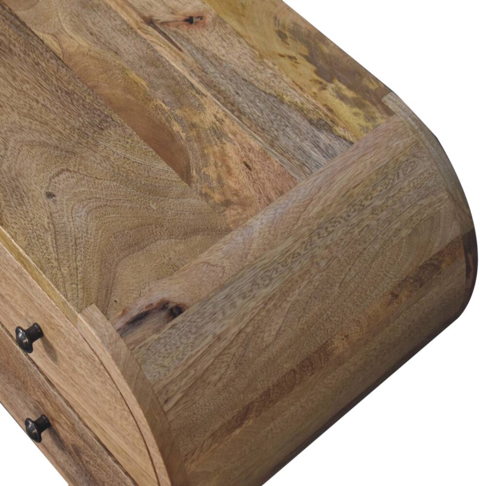 Oak-ish Circular Media Unit with 2 Open Slots - Image 6