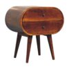 Large Chestnut Circular Bedside - Image 5