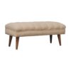 Cream Boucle Puffer Bench - Image 3