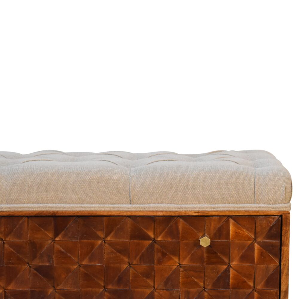 'U' Chestnut Pineapple Bench - Image 8