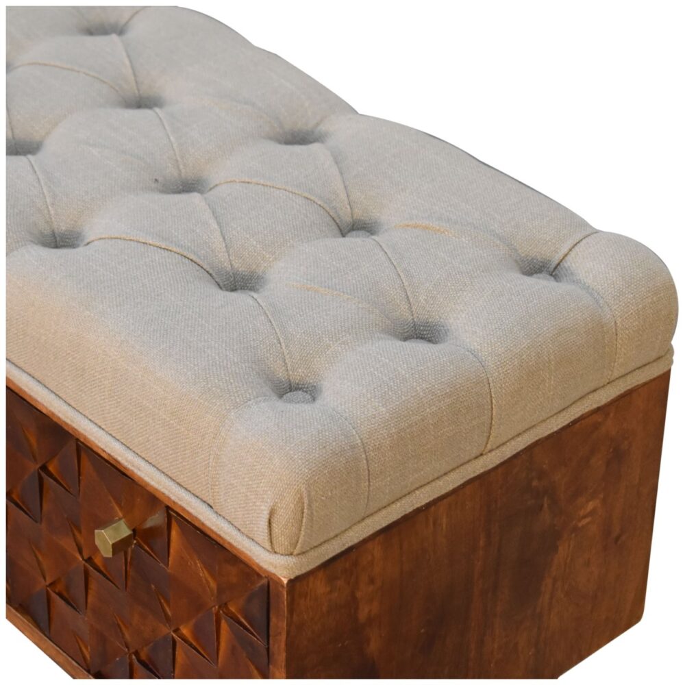 'U' Chestnut Pineapple Bench - Image 10
