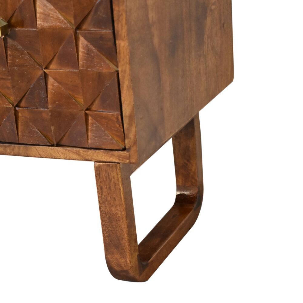 'U' Chestnut Pineapple Bench - Image 11